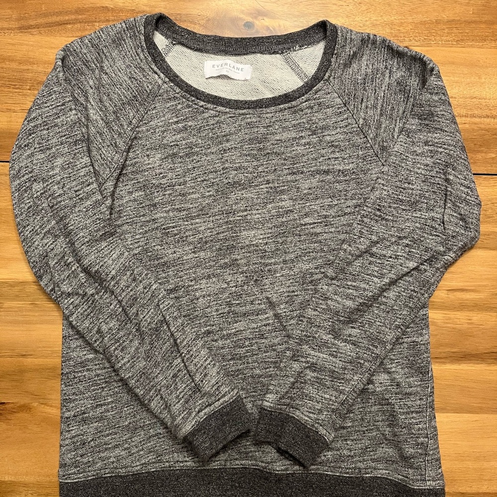 Everlane French Terry Crew Neck Sweatshirt - Heathered Grey XS